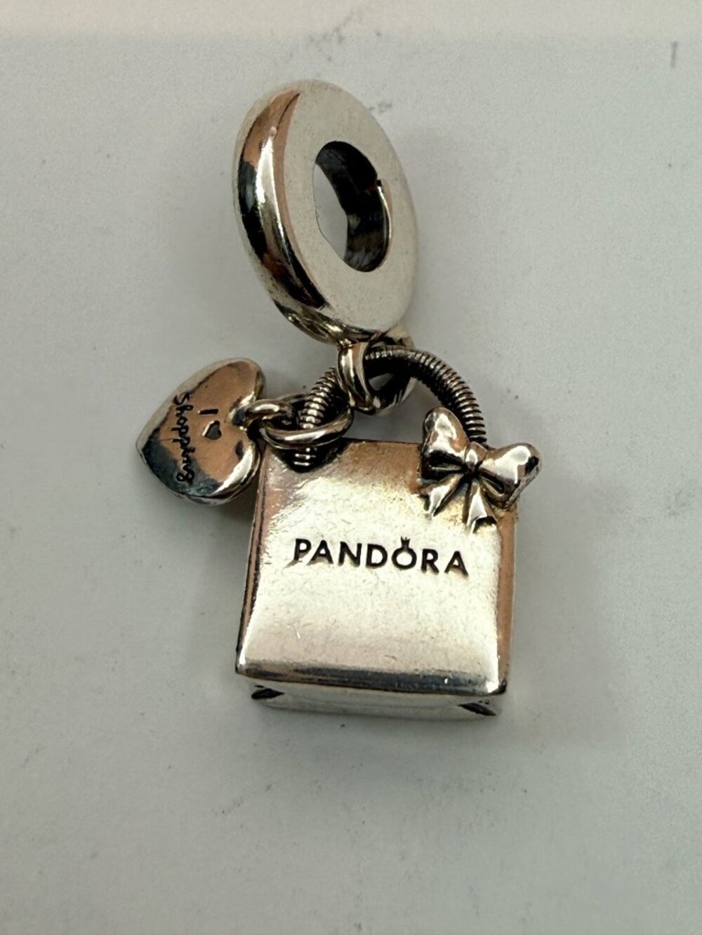 Pandora 799536C00 I Love Shopping Bag Dangle Charm S925 ALE Retired